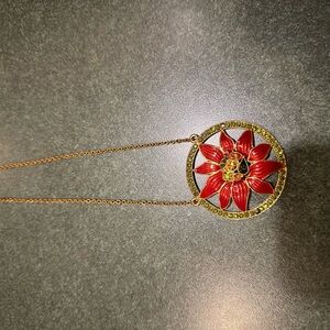 Haskell Poinsettia Christmas Necklace
